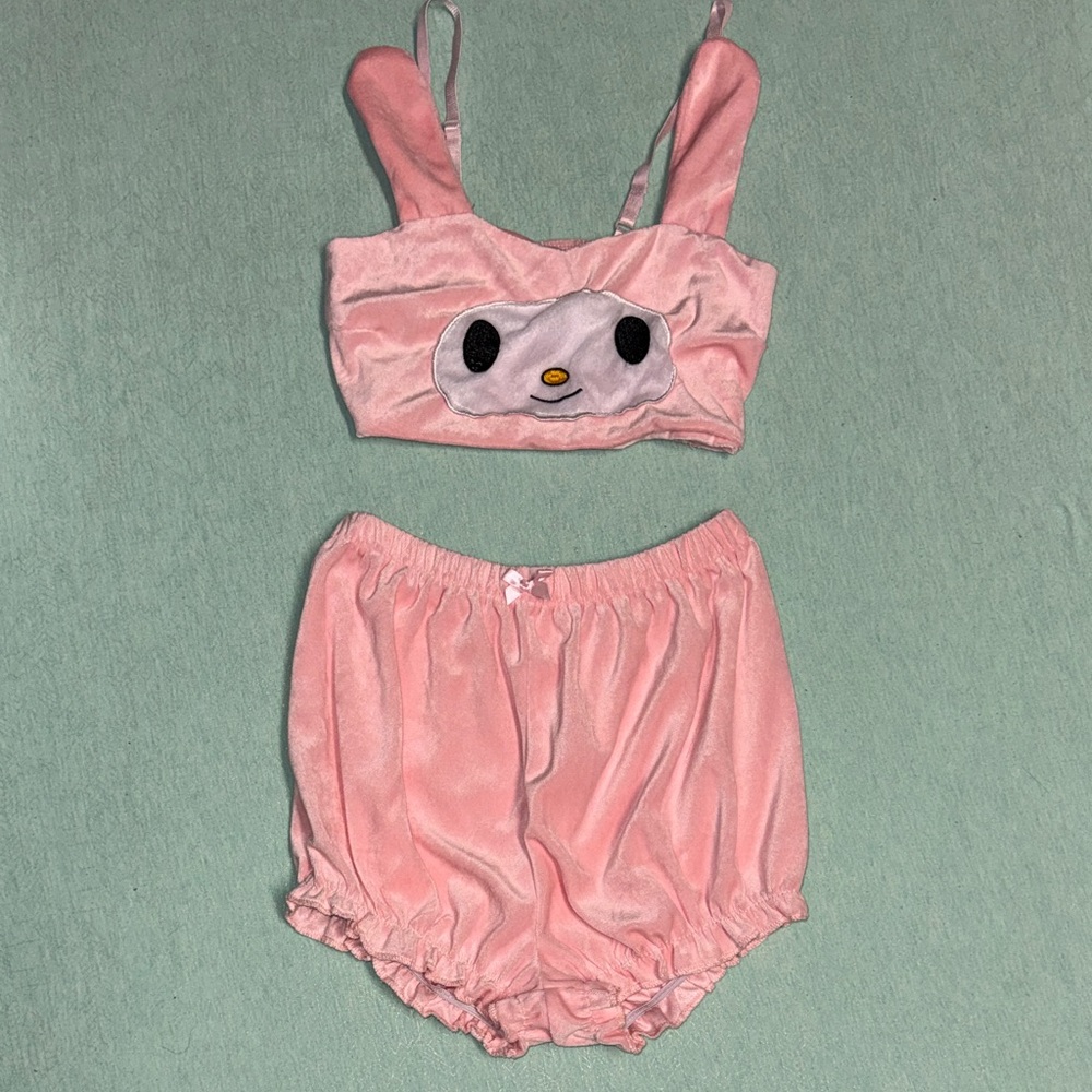 Sanrio My Melody themed pajama set soft pink size S NWOT